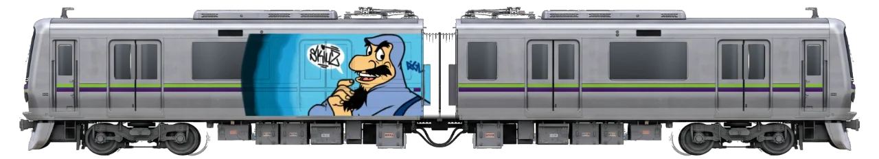 Digital graffiti by RGL on Tokyo Train