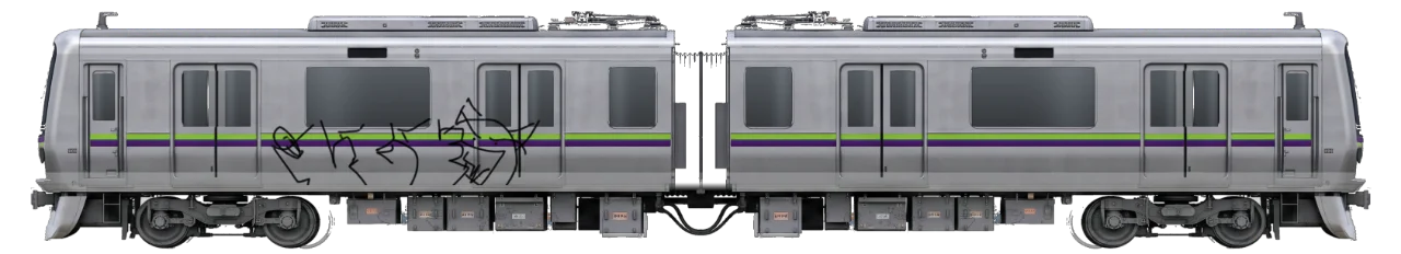 Digital graffiti by Verfer on Tokyo Train