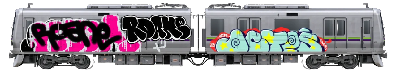 Digital graffiti by Roane on Tokyo Train