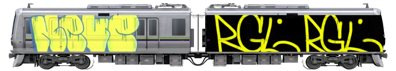 Digital graffiti by RGL on Tokyo Train