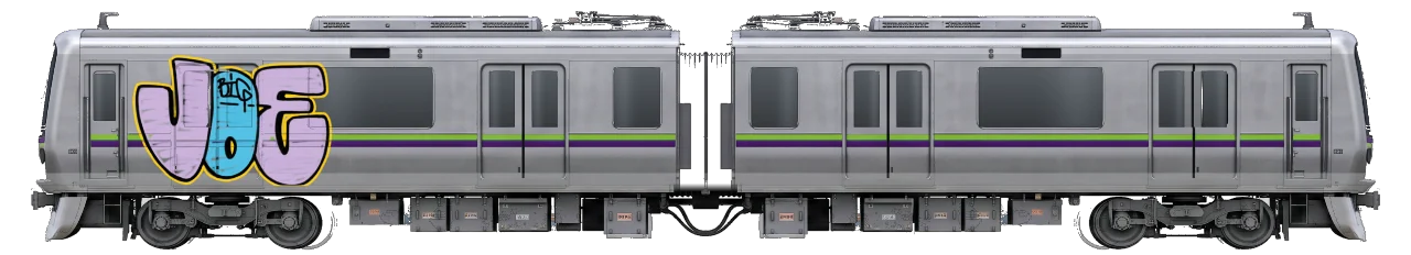 Digital graffiti by BIG JOE on Tokyo Train