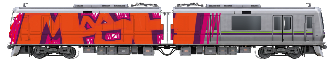 Digital graffiti by MOSH on Tokyo Train
