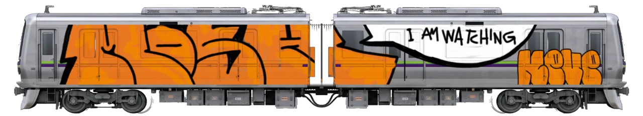 Digital graffiti by NEVE on Tokyo Train