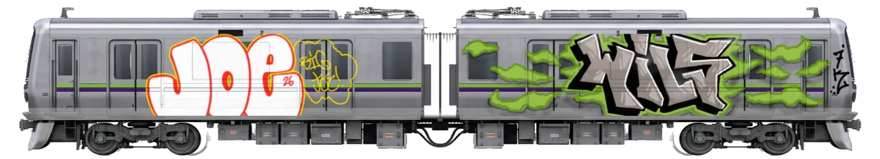 Digital graffiti by Wils1 on Tokyo Train