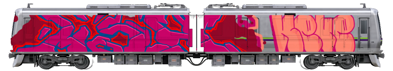 Digital graffiti by MOSH on Tokyo Train