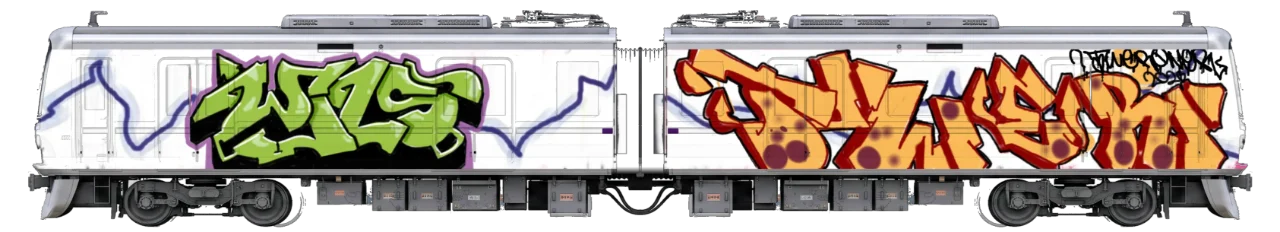 Digital graffiti by Wils1 on Tokyo Train