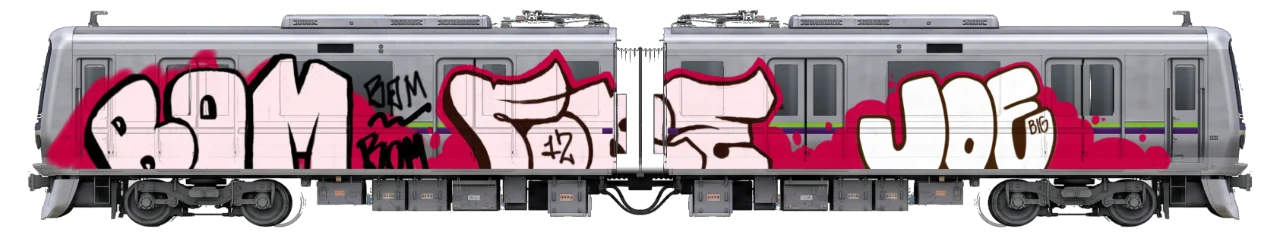 Digital graffiti by BIG JOE on Tokyo Train