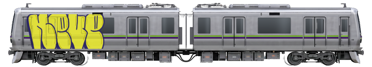 Digital graffiti by NEVE on Tokyo Train
