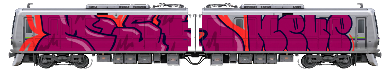 Digital graffiti by NEVE on Tokyo Train