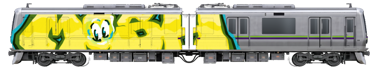 Digital graffiti by MOSH on Tokyo Train