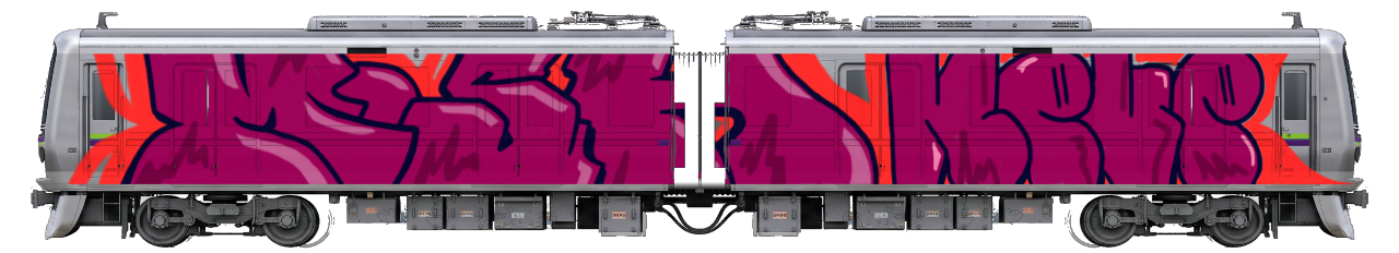Digital graffiti by NEVE on Tokyo Train