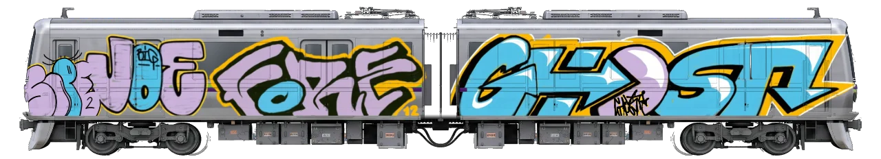 Digital graffiti by SIPE2 on Tokyo Train
