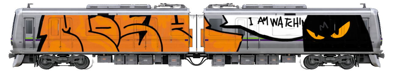 Digital graffiti by MOSH on Tokyo Train