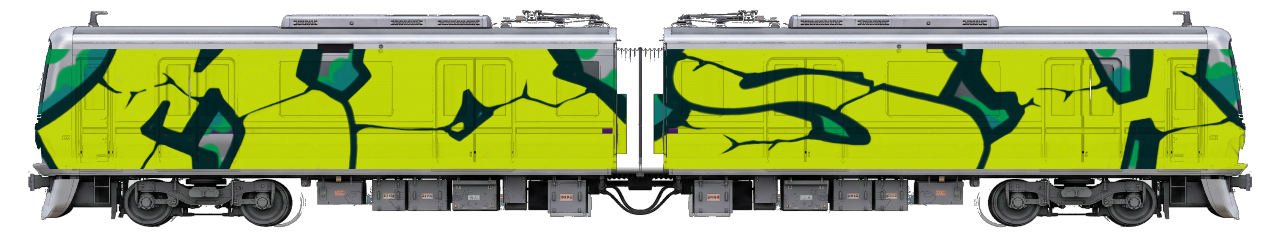 Digital graffiti by MOSH on Tokyo Train