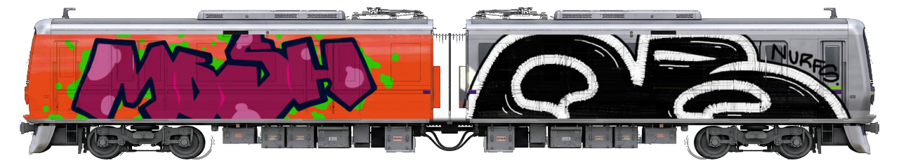 Digital graffiti by MOSH on Tokyo Train