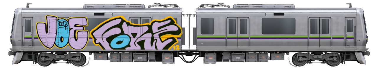 Digital graffiti by Fore12 on Tokyo Train