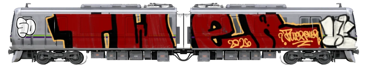 Digital graffiti by Verfer on Tokyo Train