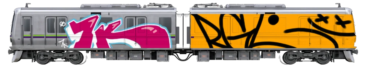 Digital graffiti by RGL on Tokyo Train