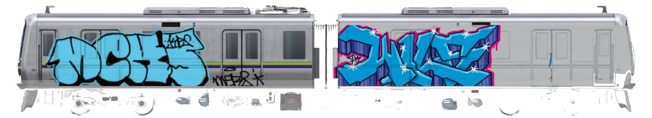 Digital graffiti by Wils1 on Tokyo Train