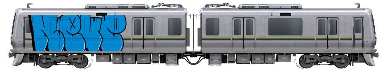 Digital graffiti by NEVE on Tokyo Train