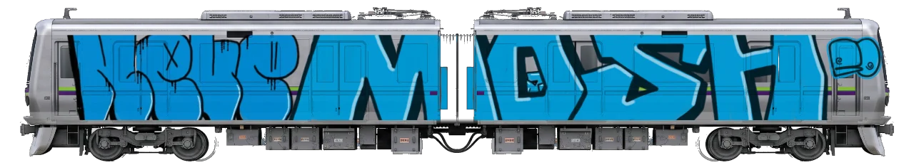 Digital graffiti by EOAR1 on Tokyo Train