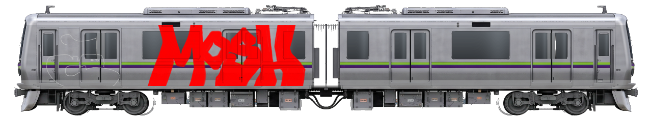 Digital graffiti by MOSH on Tokyo Train