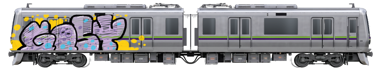 Digital graffiti by Gost on Tokyo Train