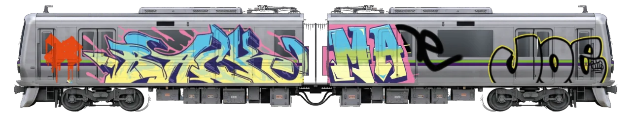 Digital graffiti by RGL on Tokyo Train