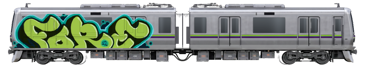 Digital graffiti by Fore12 on Tokyo Train