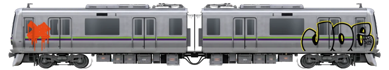 Digital graffiti by BIG JOE on Tokyo Train