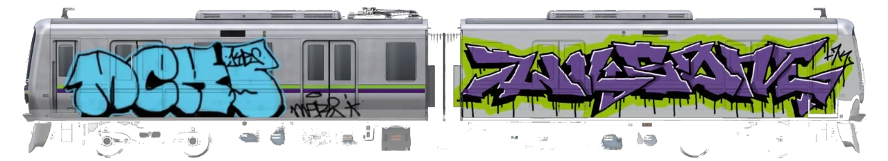 Digital graffiti by Wils1 on Tokyo Train