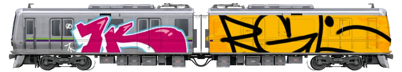 Digital graffiti by RGL on Tokyo Train
