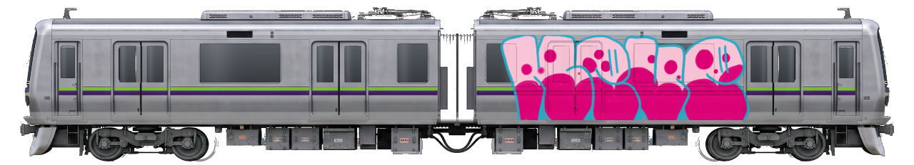 Digital graffiti by NEVE on Tokyo Train