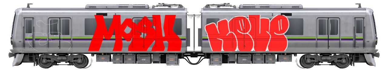 Digital graffiti by NEVE on Tokyo Train