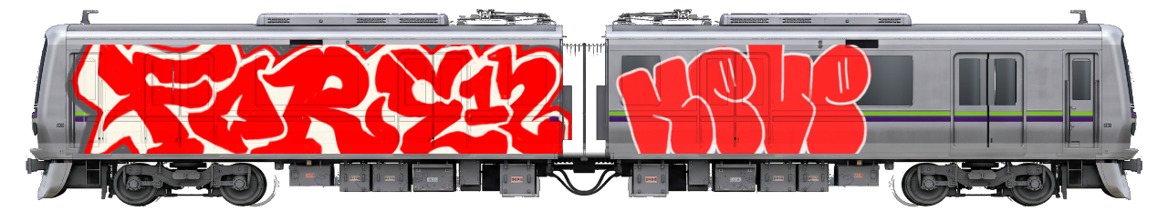 Digital graffiti by Fore12 on Tokyo Train