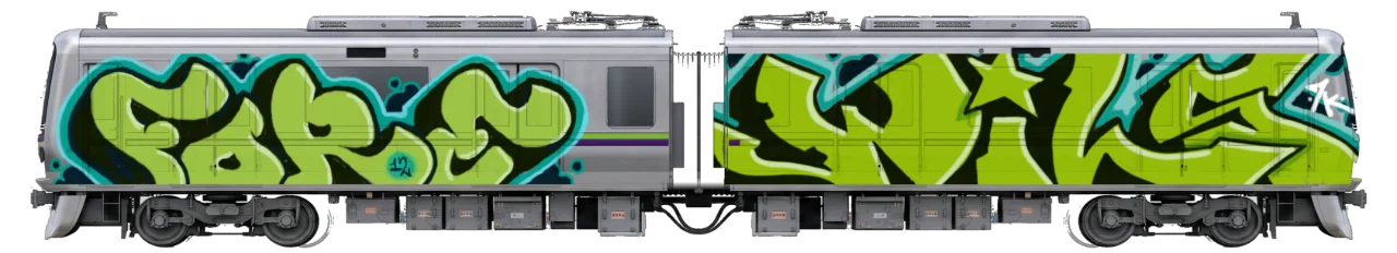 Digital graffiti by Wils1 on Tokyo Train