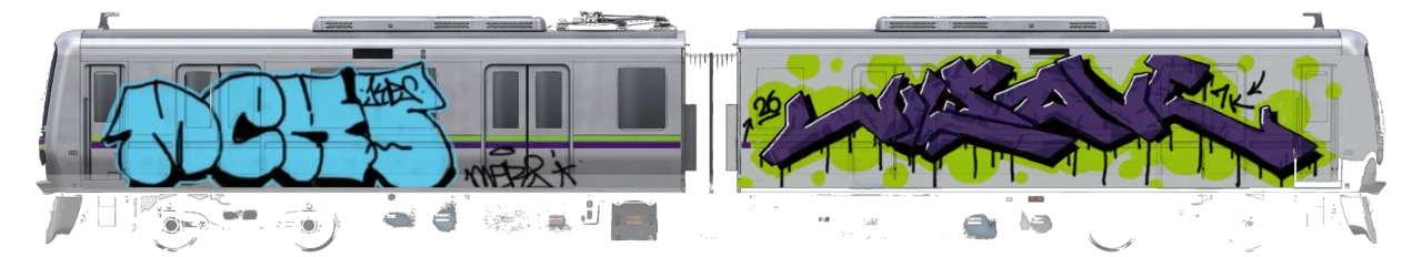 Digital graffiti by Wils1 on Tokyo Train