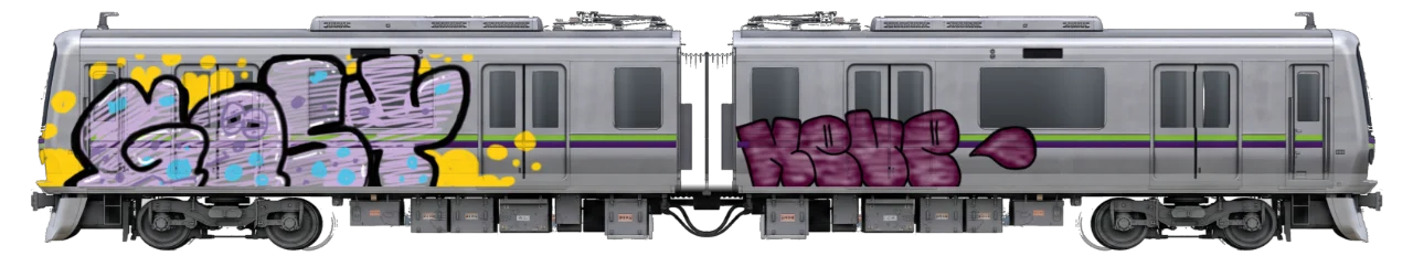 Digital graffiti by NEVE on Tokyo Train