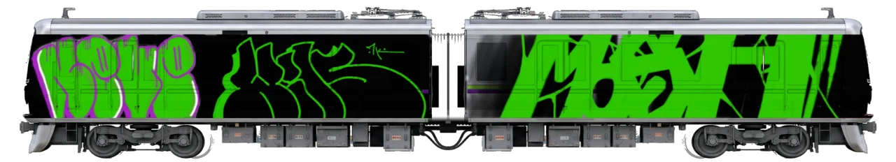 Digital graffiti by Wils1 on Tokyo Train