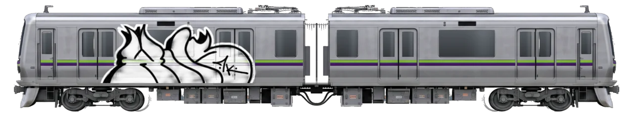Digital graffiti by Wils1 on Tokyo Train