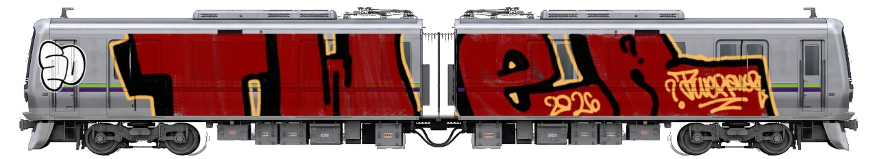 Digital graffiti by EOAR1 on Tokyo Train
