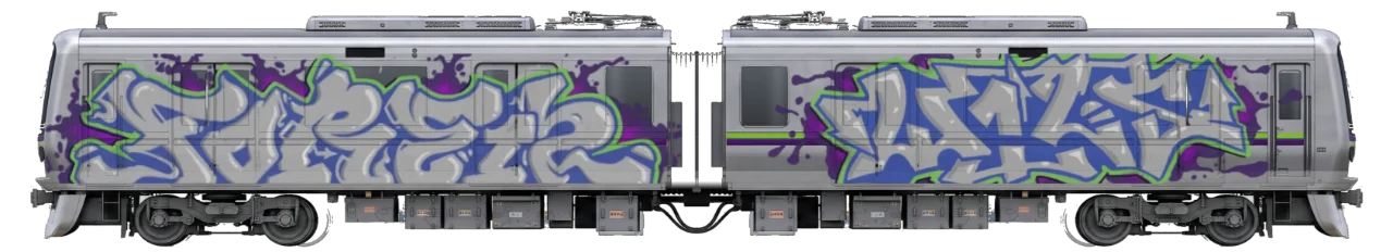 Digital graffiti by Wils1 on Tokyo Train