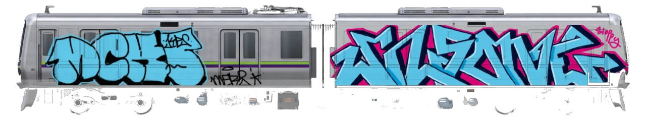 Digital graffiti by Wils1 on Tokyo Train