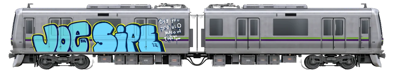 Digital graffiti by SIPE2 on Tokyo Train
