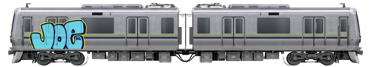 Digital graffiti by BIG JOE on Tokyo Train