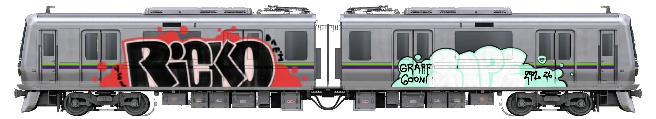 Digital graffiti by SIPE2 on Tokyo Train