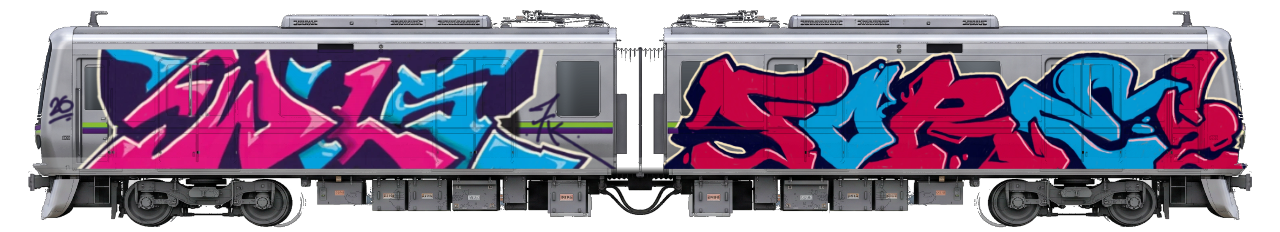 Digital graffiti by Fore12 on Tokyo Train