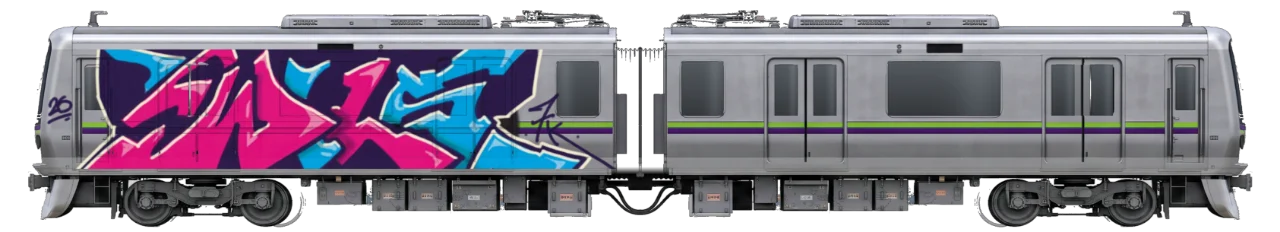 Digital graffiti by Wils1 on Tokyo Train