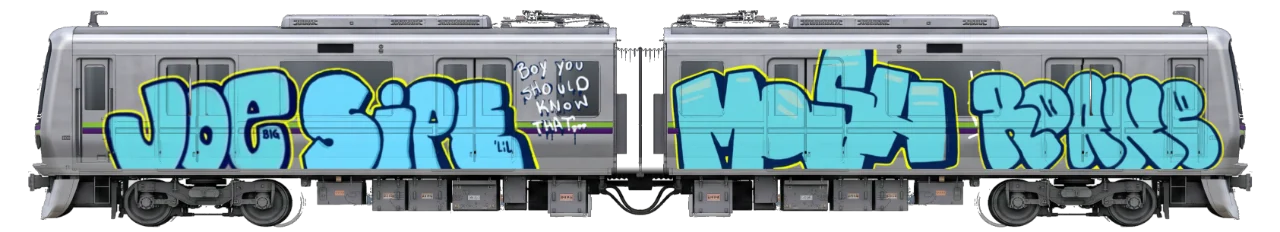 Digital graffiti by Roane on Tokyo Train
