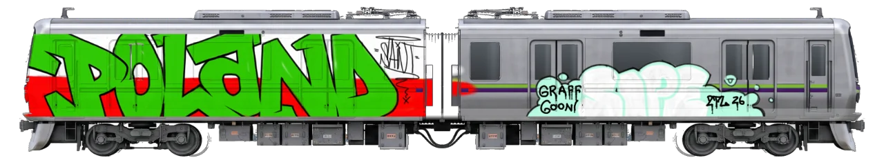 Digital graffiti by RGL on Tokyo Train